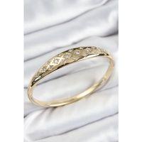 Pirinç Zirkon Taşlı Kutup Yıldızı Model Gold Renk Kadın Kelepçe