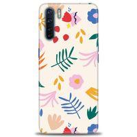 Oppo A91 / Reno 3 Kılıf HD Baskılı Kılıf - Renkli Dallar + Tam Ekran Koruyucu