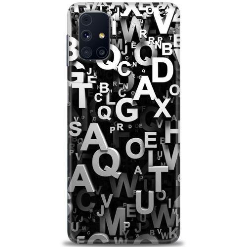 Samsung Galaxy M51 Kılıf HD Baskılı Kılıf - Harfler + Tam Ekran Koruyucu