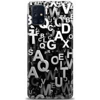 Samsung Galaxy M51 Kılıf HD Baskılı Kılıf - Harfler + Tam Ekran Koruyucu
