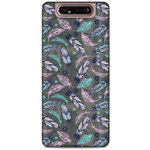 Samsung Galaxy A80 Kılıf Desenli Özel Seri Tüyler (6) Silikon Kılıf