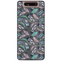 Samsung Galaxy A80 Kılıf Desenli Özel Seri Tüyler (6) Silikon Kılıf