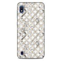 Mermer Desenli (37) Tema Silicone Cover Gümüş Gri Samsung Galaxy A10 Kılıf
