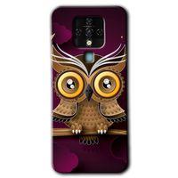 Tecno Camon 16 HD Baskılı Kılıf + 9D Tam Ekran Koruyucu - Owl Bird Branch