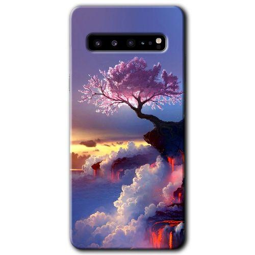 Potkal Hediye Fabrikası Samsung Galaxy S10 Plus Kılıf HD Desen Baskılı Arka Kapak - Wash Red Wall