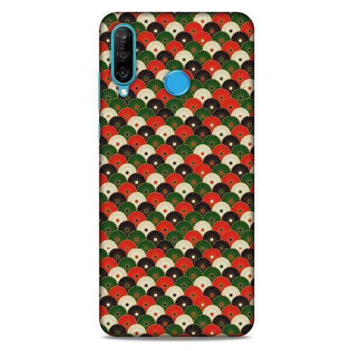 Huawei P30 Lite Kılıf Japonya (33) Hybrid Kılıf Yeşil Kırmızı