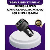38w Çift Çıkışlı Araç Şarj Cihazı – Type-c Ve Usb Pd Destekli