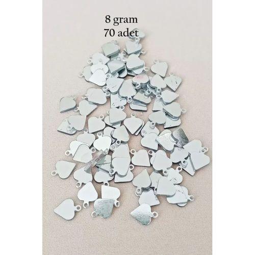 Oya Abiye Bileklik Kolye Pleksi Metalik Plastik Pul Gümüş Renk 8 gram 70 adet - BNC530