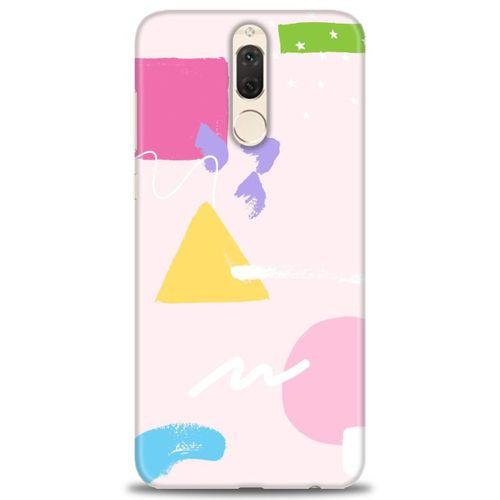 Huawei Mate 10 Lite Kılıf HD Baskılı Kılıf - Üçgen Kare + Tam Ekran Koruyucu