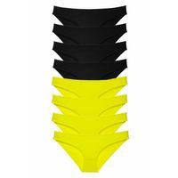 8 adet Süper Eko Set Likralı Kadın Slip Külot Sarı Siyah