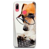 Huawei Y7 Prime 2019 Kılıf Gözlüklü Terrier Arka Kapak Koruma Desenli Full Koruyucu