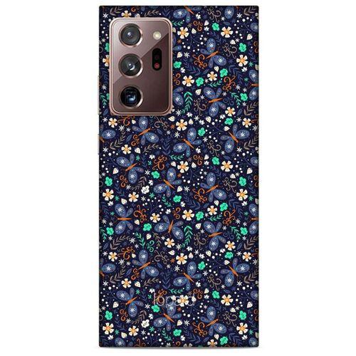 Samsung Galaxy Note 20 Ultra Kılıf Kelebek Etkisi (8) Baskılı Kılıf Turkuaz Beyaz