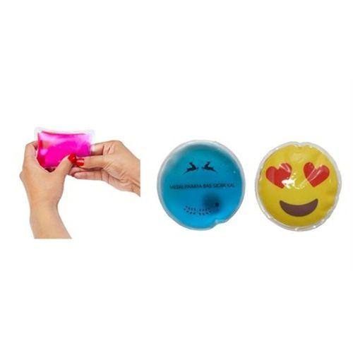 Kalp Emoji Mavi Ceylan Cep Sobası,El Isıtıcı,2 Adet Sıcak Su Torbası Pvc 9Cm