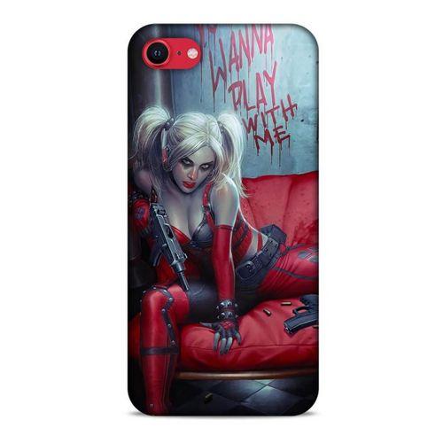 Apple iPhone SE 2020 Uyumlu Kılıf Harley Quinn (22) Tam Koruma Kılıfı Kırmızımsı kahverengi