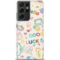 Samsung Galaxy S21 Ultra Kılıf HD Baskılı Kılıf - Goog Luck + Tam Ekran Koruyucu