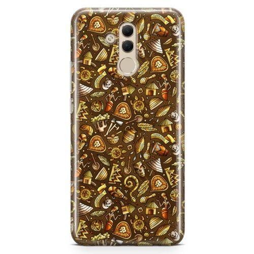 Huawei Mate 20 Lite Kılıf Maskeli Balo Doodle Arka Kapak Koruma Desenli Full Koruyucu