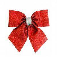 Yılbaşı Dekoratif Büyük simli fiyonk kırmızı 25cm