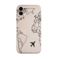 iPhone 11 Uyumlu World Map Lines Desenli Kamera Korumalı Lansman Kılıf Premium Silikonlu
