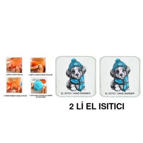 2 Adet Mavi Bereli Köpek Cep Sobası,El Isıtıcı,Sıcak Su Torbası Pvc 10X9,5Cm