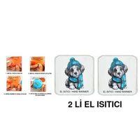 2 Adet Mavi Bereli Köpek Cep Sobası,El Isıtıcı,Sıcak Su Torbası Pvc 10X9,5Cm