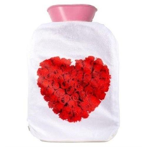Sıcak Su Torbası Peluş Kalpli Termofor 19X13X2Cm 500 Ml