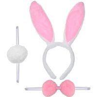 Tavşan Kostüm Seti Taç Papyon Kuyruk Pembe Renk