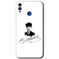 Potkal Hediye Fabrikası Honor 8x Kılıf HD Desen Baskılı Arka Kapak - Kemal Atatürk İmza
