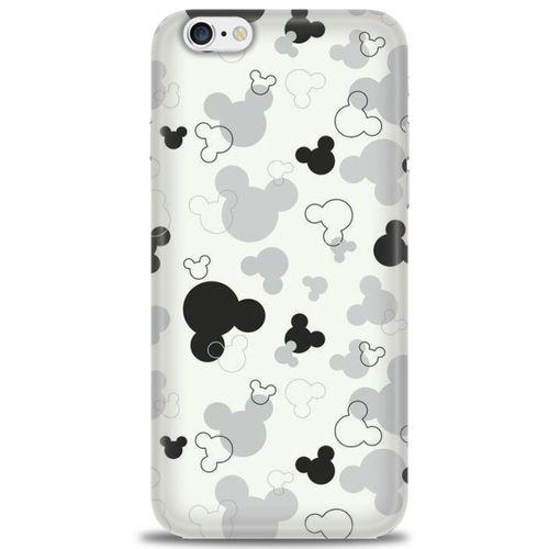 iPhone 6 Kılıf HD Baskılı Kılıf - Siyah Mickey + Tam Ekran Koruyucu