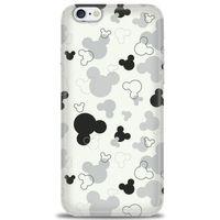 iPhone 6 Kılıf HD Baskılı Kılıf - Siyah Mickey + Tam Ekran Koruyucu