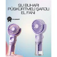 Şarjlı Buğu Fanı – Nemlendirici Sis Fonksiyonlu, Tip-c Girişli, Taşınabilir Masa Fanı