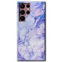 Samsung Galaxy S22 Ultra HD Baskılı Kılıf + 9D Tam Ekran Koruyucu - Spots Lilac