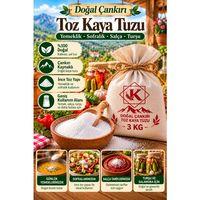 Doğal Çankırı Toz Kaya Tuzu 3 KG İnce Öğütülmüş Sofralık Yemeklik Turşuluk