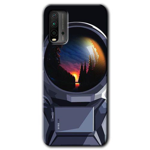 Poco M3 Kılıf HD Desen Baskılı Arka Kapak + Temperli Cam - Astronot