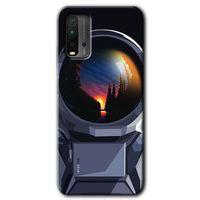 Poco M3 Kılıf HD Desen Baskılı Arka Kapak + Temperli Cam - Astronot