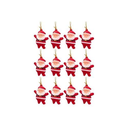 Noel Baba Figürlü Yılbaşı Ağaç Süs 12'li