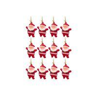 Noel Baba Figürlü Yılbaşı Ağaç Süs 12'li