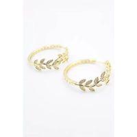 Taşlı Halka Küpe - Altın