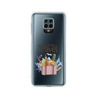 Redmi Note 9 Pro Let's Go Travel Desenli Premium Şeffaf Silikon Kılıf