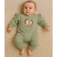 Kirpi Nakışlı % 100 Pamuk Kız Bebek Tulum