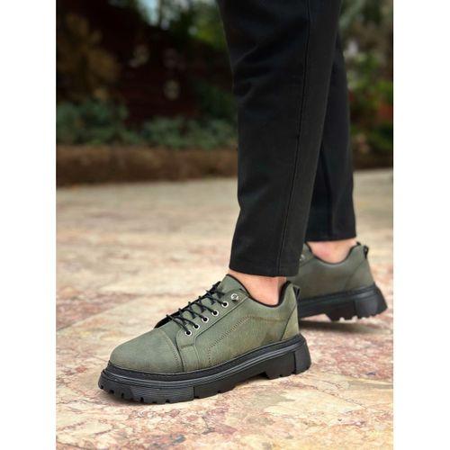 BA0245 Haki Akıllı Lastik Bağcık Yüksek Taban Günlük Erkek Ayakkabı