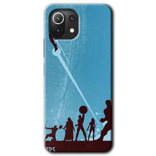 MRCİLETİSİM Xiaomi Mi 11 Lite Kılıf Baskılı Kapak - Avengers Team + 5D Tam Kaplayan Cam