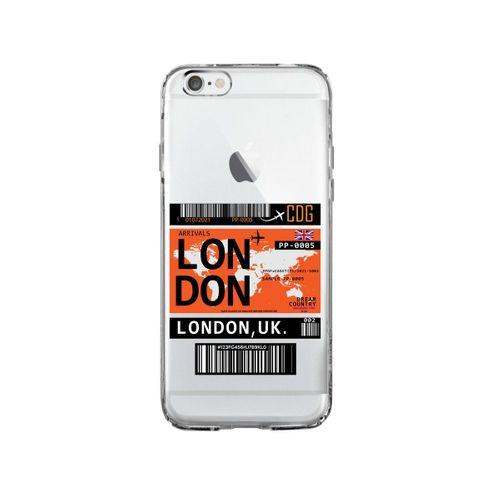 iPhone 6 London Bilet Tasarımlı Premium Şeffaf Silikon Kılıf