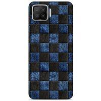 Oppo A73 Kılıf Patchwork (9) Kılıf Siyah Mavi