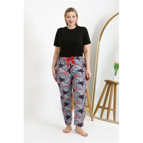Kadın Pamuklu Büyük Beden Alt Pijama Somon