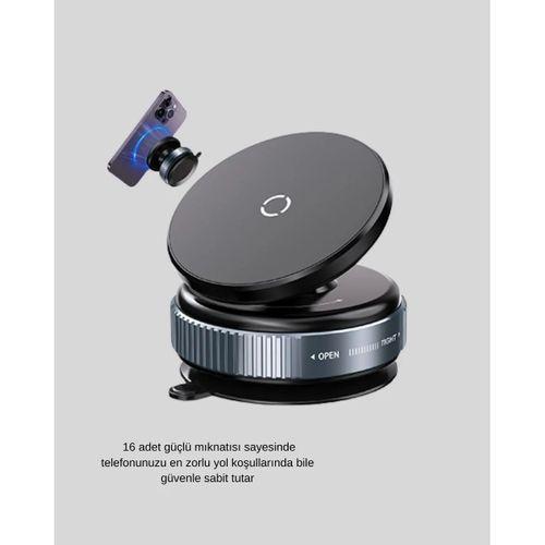 Vakum Adsorpsiyonlu Manyetik Telefon Tutucu Güçlü N52 360° Evrensel Uyumluluk