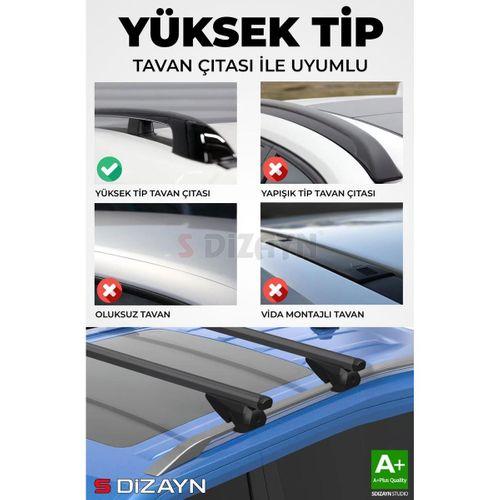 S-Dizayn Mercedes W124 Estate S-Bar Atlas V1 Ara Atkı Tavan Taşıyıcı Barı Siyah 120 Cm 1984-1996 A+ Kalite