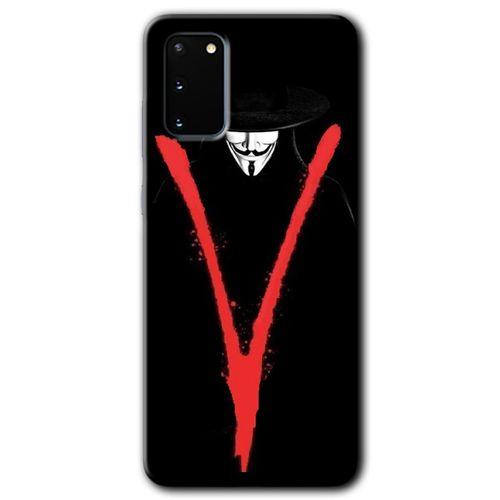 Potkal Hediye Fabrikası Samsung Galaxy S20 Kılıf HD Desen Baskılı Arka Kapak - V for