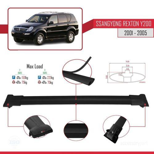 Ssangyong Rexton Y200 2001-2005 Arası ile uyumlu FLY Model Ara Atkı Tavan Barı SİYAH