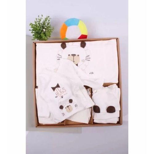 Ayıcık Desenli 10 Parça Kutulu %100 Pamuk Erkek Bebek Hastane Çıkışı