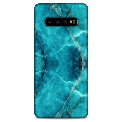 Mermer Desenli (13) Tema Silikon Kap Turkuaz Samsung Galaxy S10 Plus Kılıf